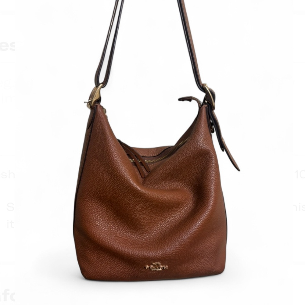 Coach Brown Leather Hobo Bag with Adjustable Strap